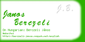 janos berczeli business card