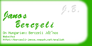 janos berczeli business card